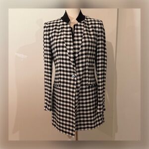 Zara Black and White Houndstooth Blazer